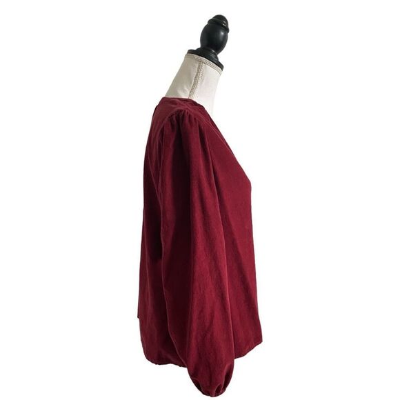 Time and Tru Puff Sleeve Corduroy Tunic Top Rich Red Women’s Size Medium - Picture 5 of 9